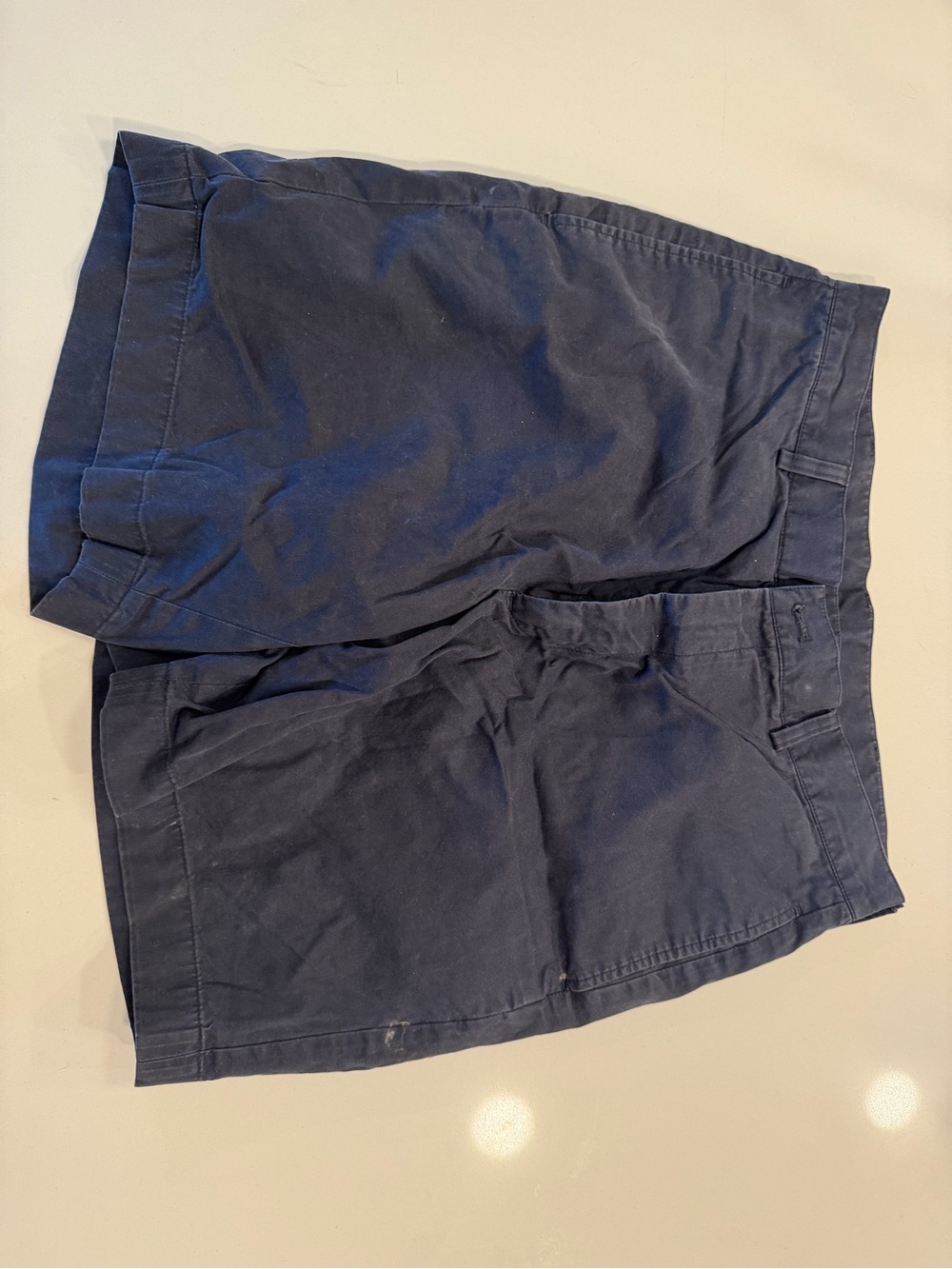Brooks Brothers Navy Flat-Front Cotton Shorts